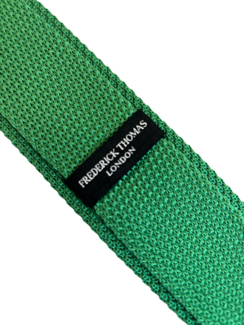 bright emerald green knitted tie